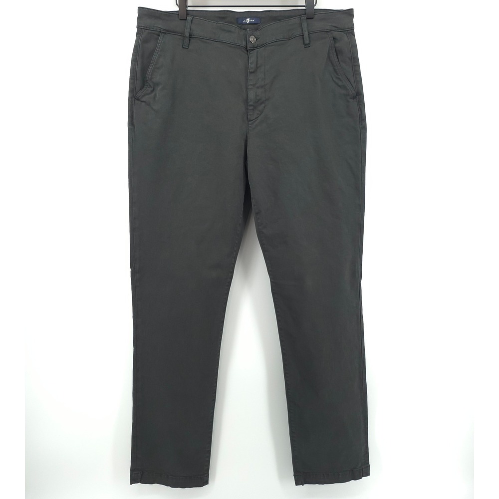 7 For All Mankind The Chino Mens Pants 38 Cast Iron Gray Slim Straight Casual
